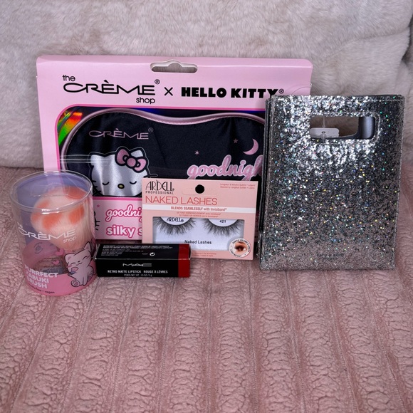 Makeup Bundle With Glitter Bag And Sleep Mask